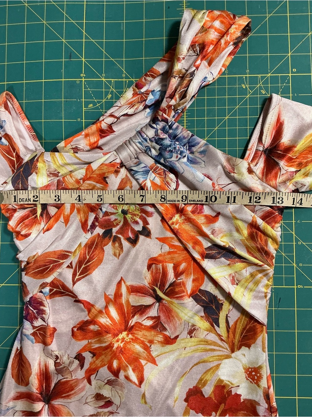 2334 - Guess Orange Floral Twist-Neck Mini Dress - Picture 10 of 13
